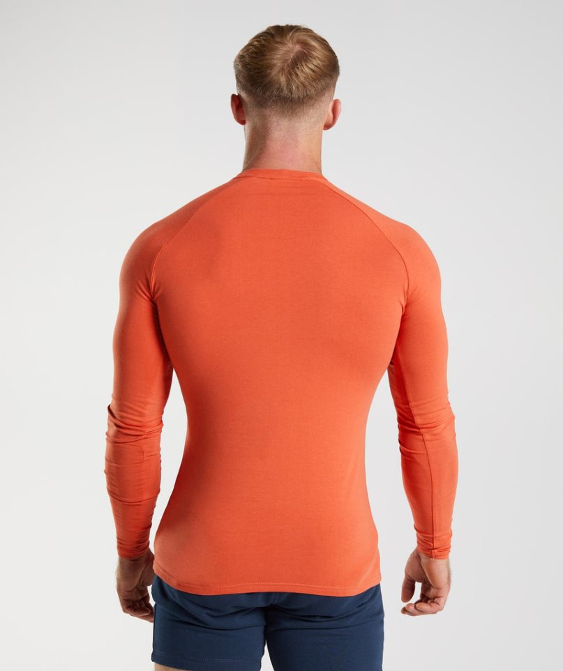 Men's Gymshark Apollo Long Sleeve T-Shirts Orange | NZ 7ZKFRC